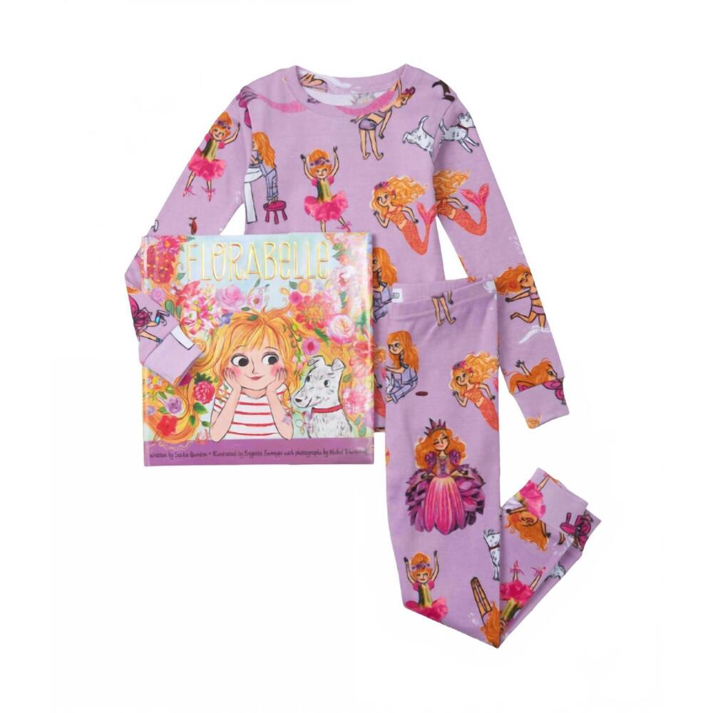 NEW BOOKS TO BED girl's florabelle pajama and book set in pink